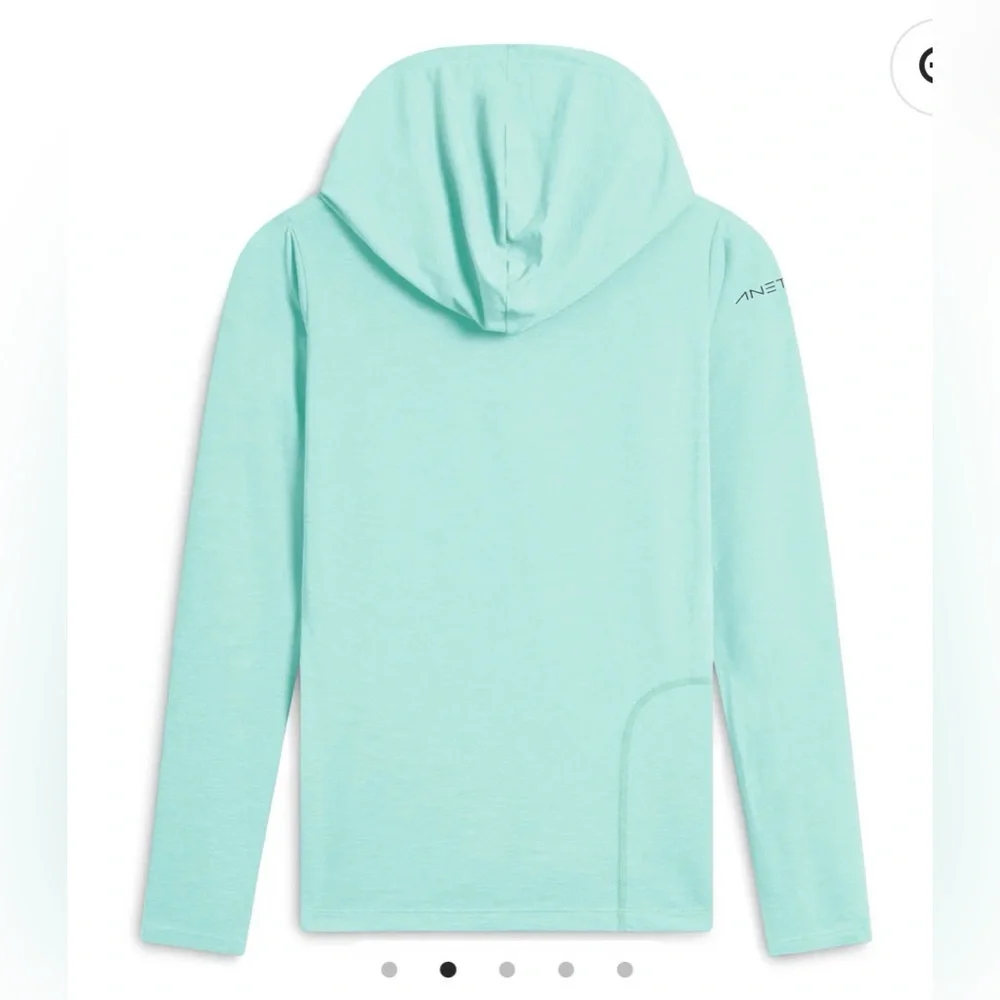 ANETIK Breeze Tech Hoody Seafoam Heather Surf Fish Outdoors $75 - Picture 2 of 11